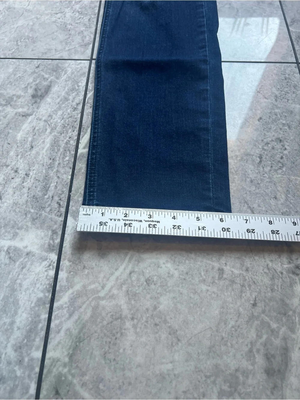 Barbell Apparel Mens Jeans Sz 36 Straight Leg Stretch USA MADE Denim Distressed